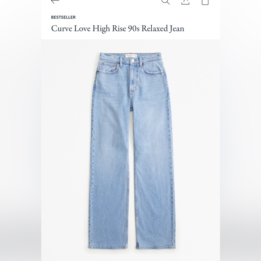 Abercrombie and fitch 90s high rise relaxed jean curve love 28 Long light denim